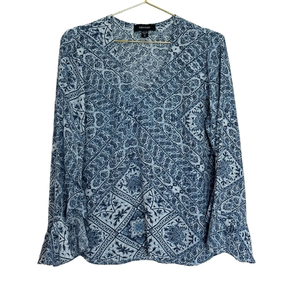 Karen Kane Ruffle Sleeve Blouse